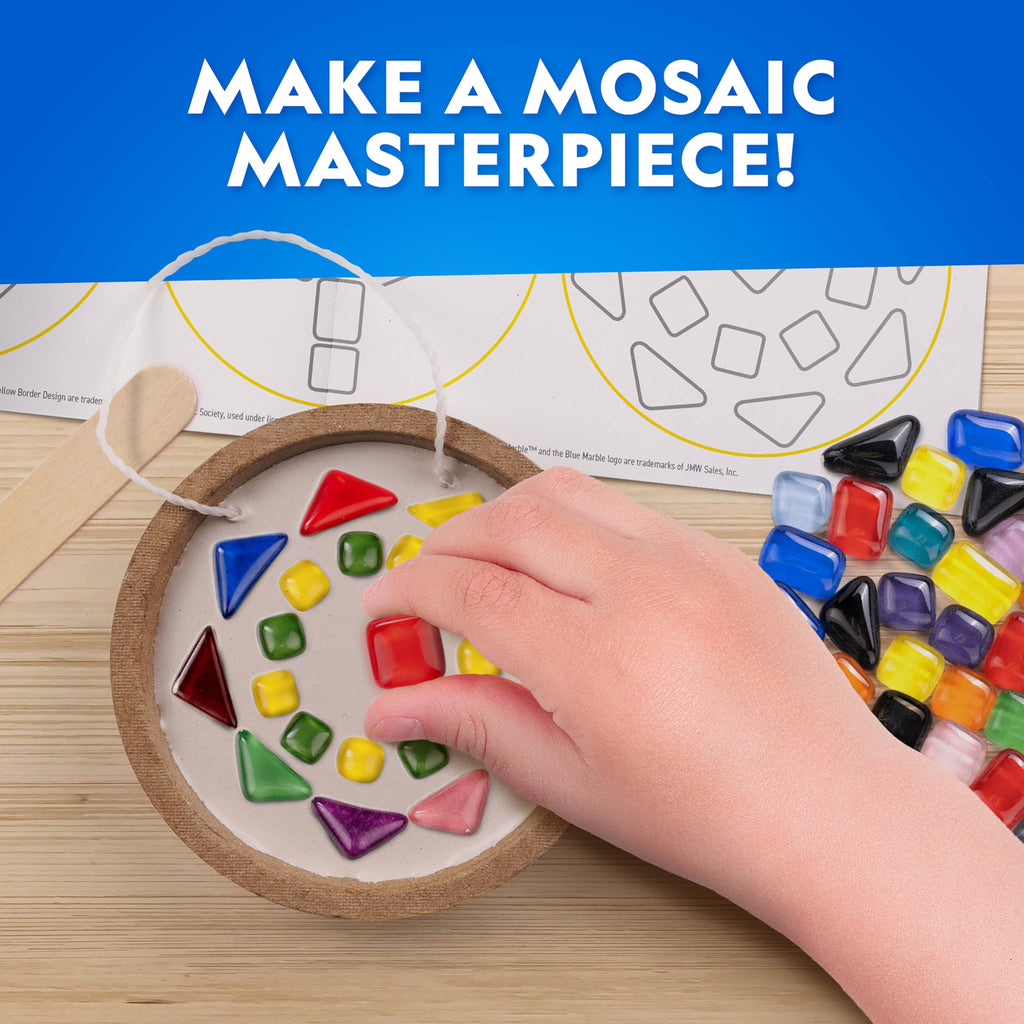 National Geographic Mosaic Kit – Create 3 Glass Tile Art Projects with Templates, Plaster & Hanging Cords for Ages 8+