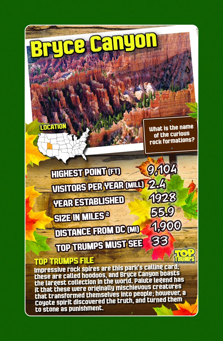 National Parks Top Trumps Card Game Bundle – Learn About Natural Wonders While Playing