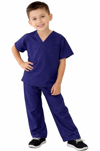 Natural Uniforms Kids Scrub Set - Soft Touch Role Play Costume in True Navy (Size 7)