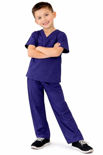 Natural Uniforms Kids Scrub Set - Soft Touch Role Play Costume in True Navy (Size 7)