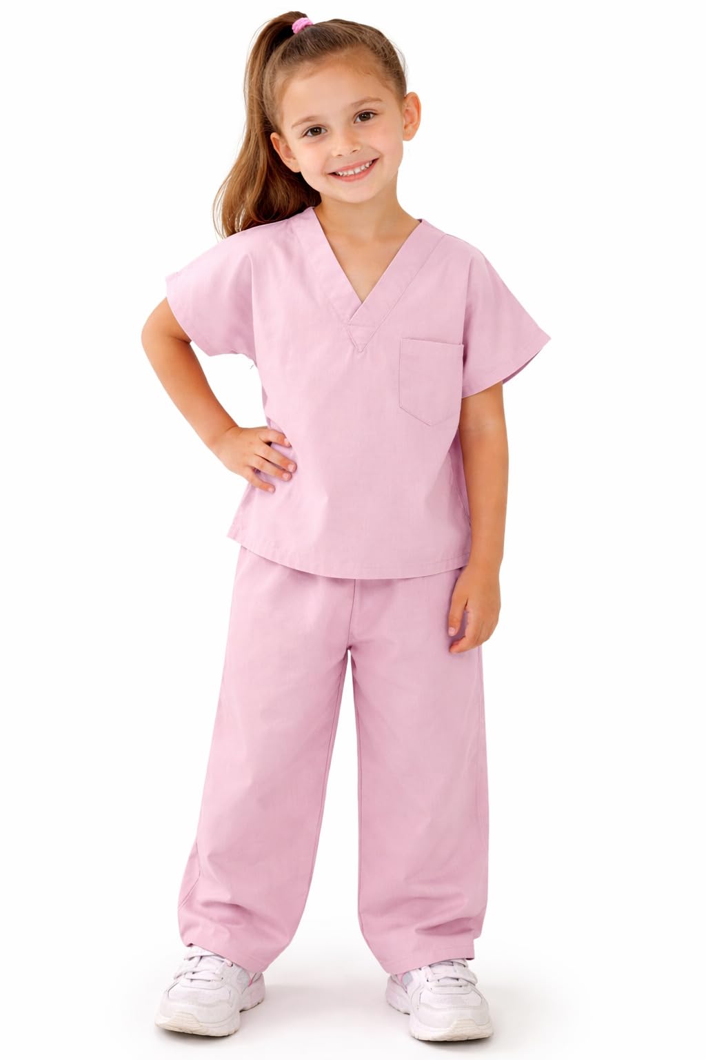 Natural Uniforms Kids Scrub Set - Soft-Touch Role Play Costume (Pink, Size 8-10)