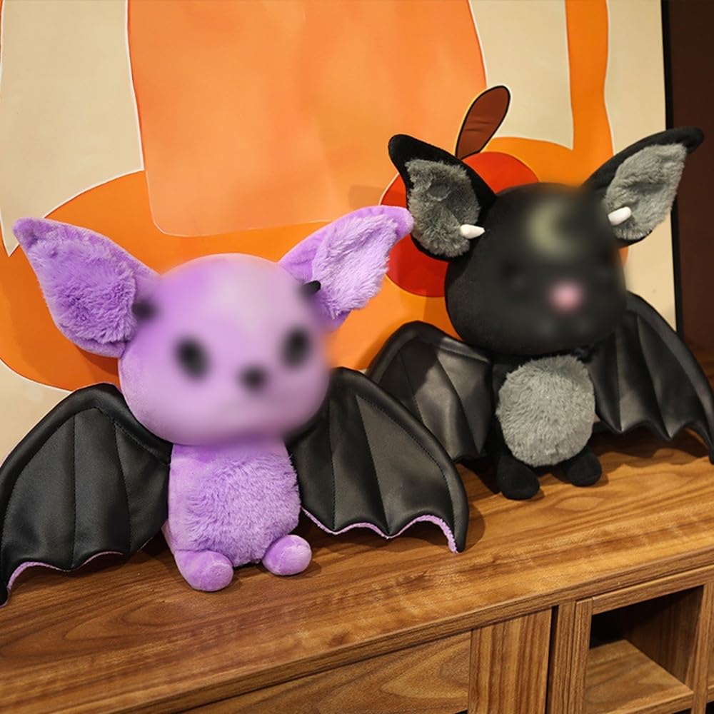 NatureMan 11.8-Inch Black Bat Plush – Soft Halloween Stuffed Animal Toy