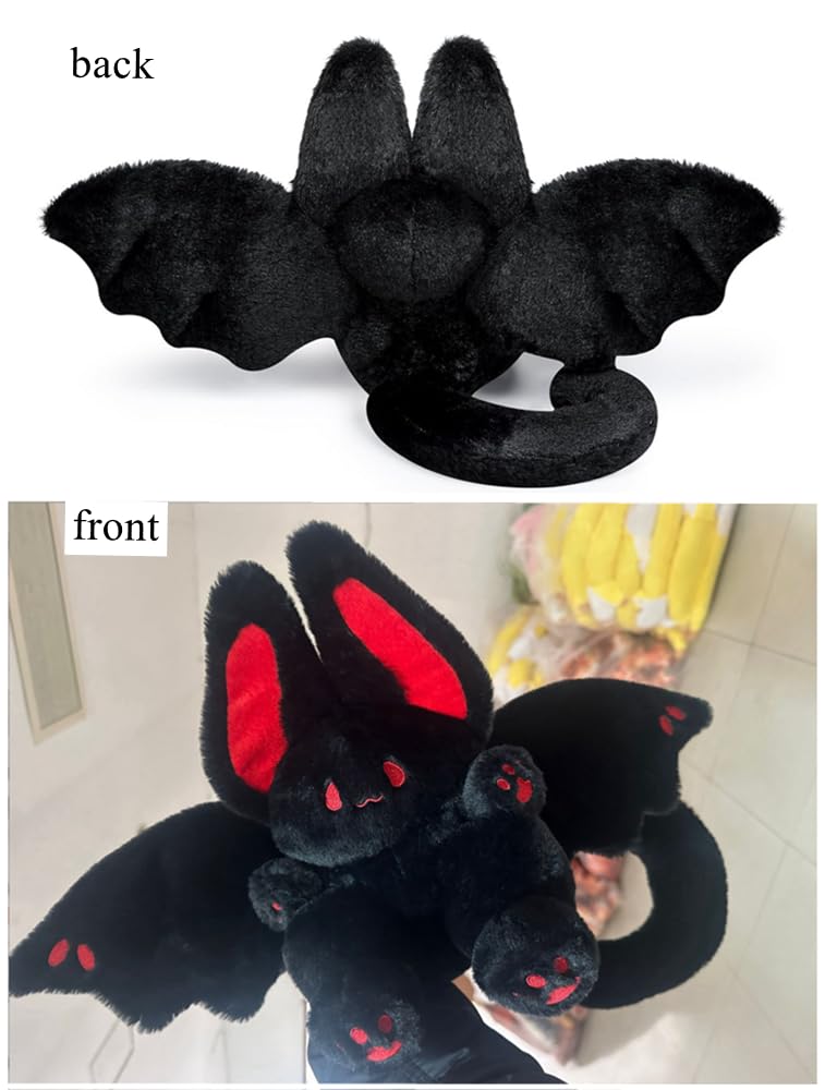 NatureMan 17.7-Inch Bat Bunny Plush Pillow – Kawaii Stuffed Animal with Rabbit Ears and Bat Wings for Kids and Adults