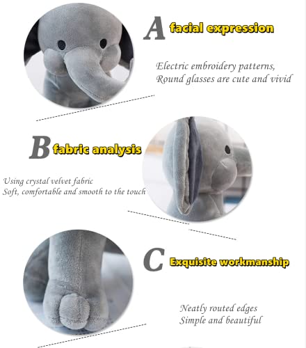 NatureMan 9.8 Inch Pink Elephant Stuffed Animal – Soft Kawaii Plush Toy for Baby, Girls, Boys, Nursery Decor and Gifts