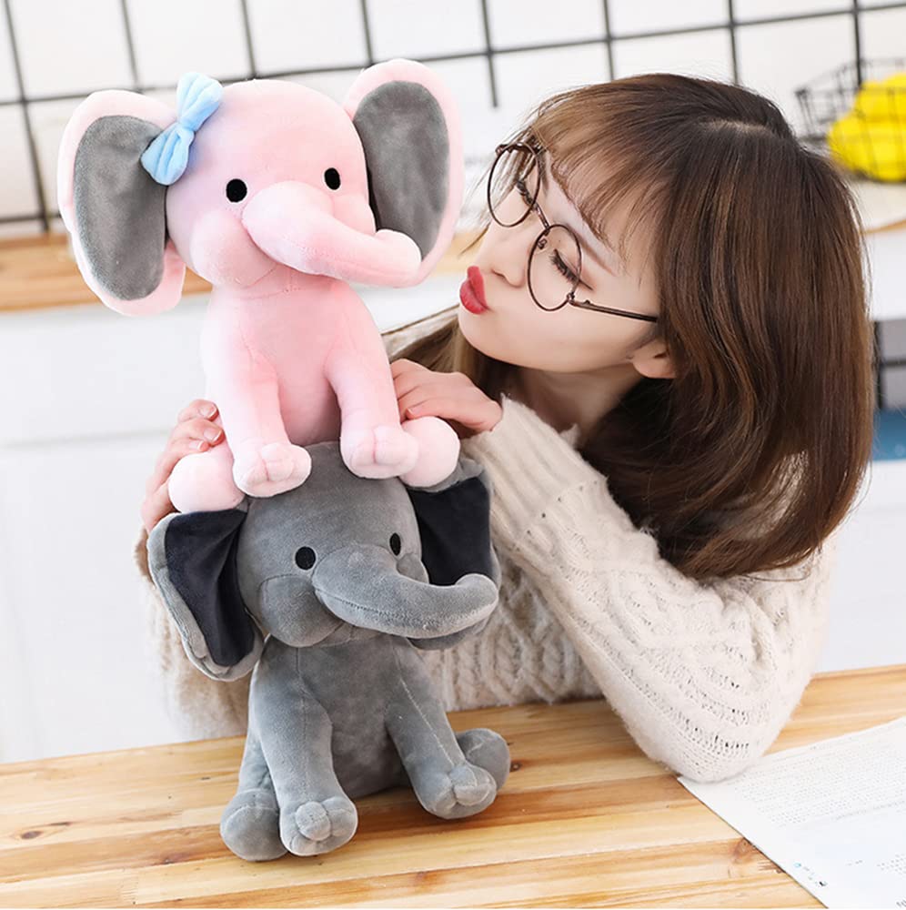 NatureMan 9.8 Inch Pink Elephant Stuffed Animal – Soft Kawaii Plush Toy for Baby, Girls, Boys, Nursery Decor and Gifts