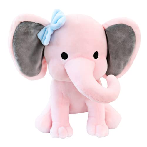 NatureMan 9.8 Inch Pink Elephant Stuffed Animal – Soft Kawaii Plush Toy for Baby, Girls, Boys, Nursery Decor and Gifts