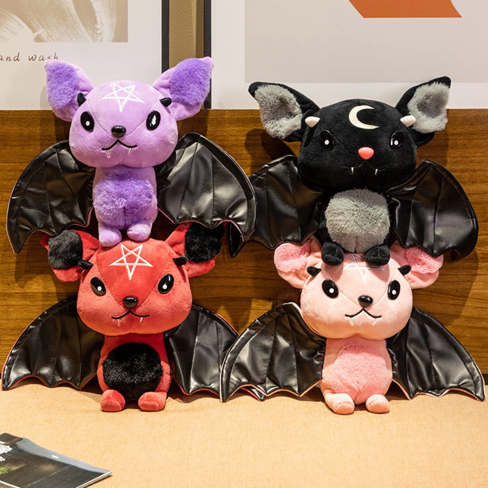 NatureMan Red Bat Plush Toy - 11.8 Inch Soft Stuffed Animal for Halloween Decor and Gifts