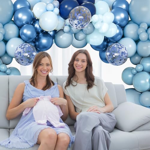 Navy Blue Balloon Arch Kit – 168 Piece Latex Balloon Garland for Birthday, Baby Shower, Ocean Theme by PEASUG