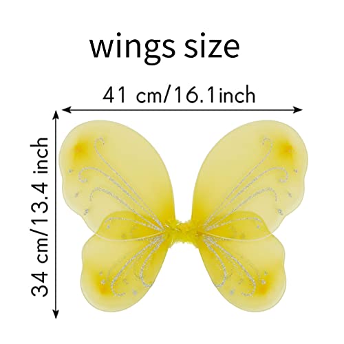 NENMATTE Fairy Wings for Girls – Sparkle Butterfly Angel Wings for Costume Dress-Up