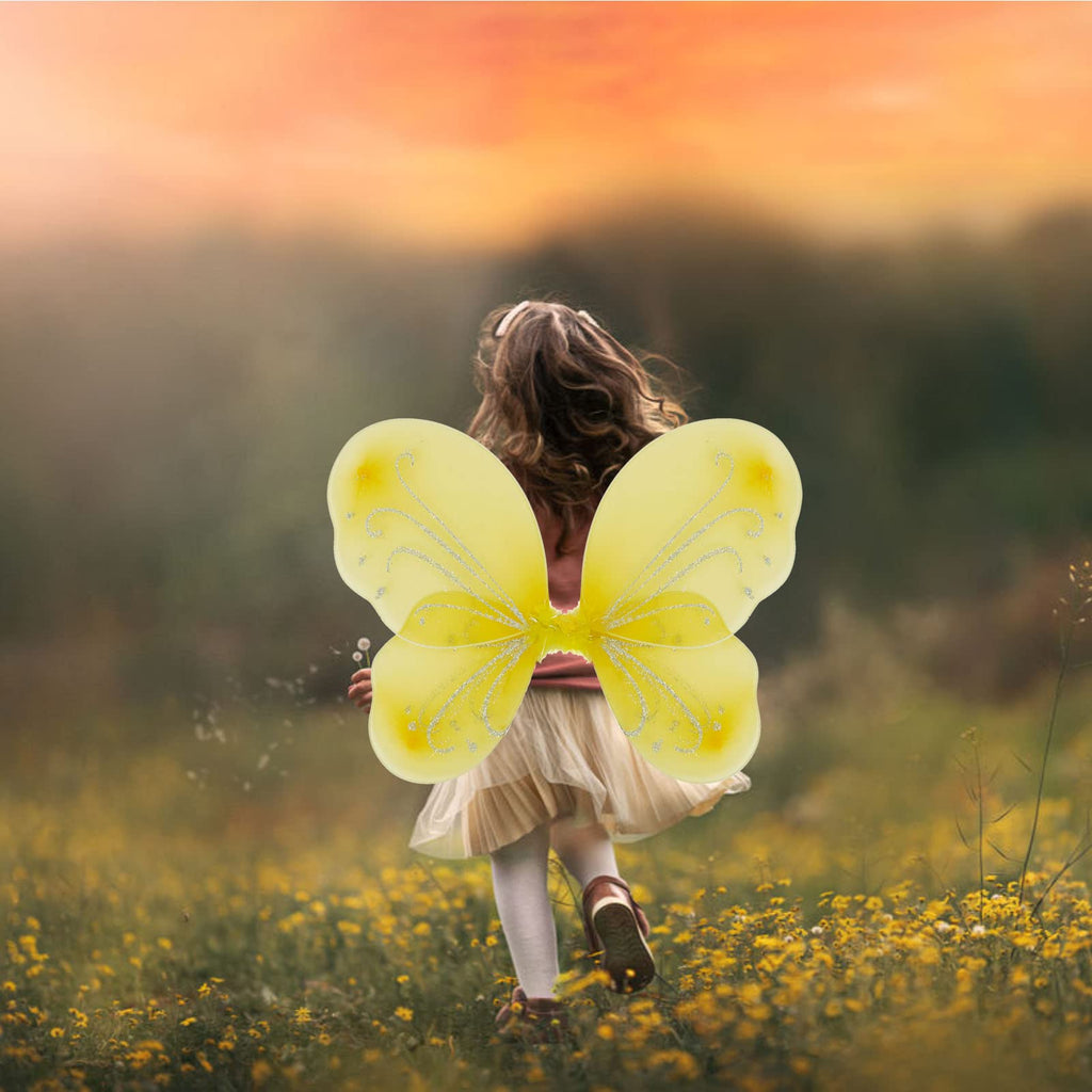 NENMATTE Fairy Wings for Girls – Sparkle Butterfly Angel Wings for Costume Dress-Up