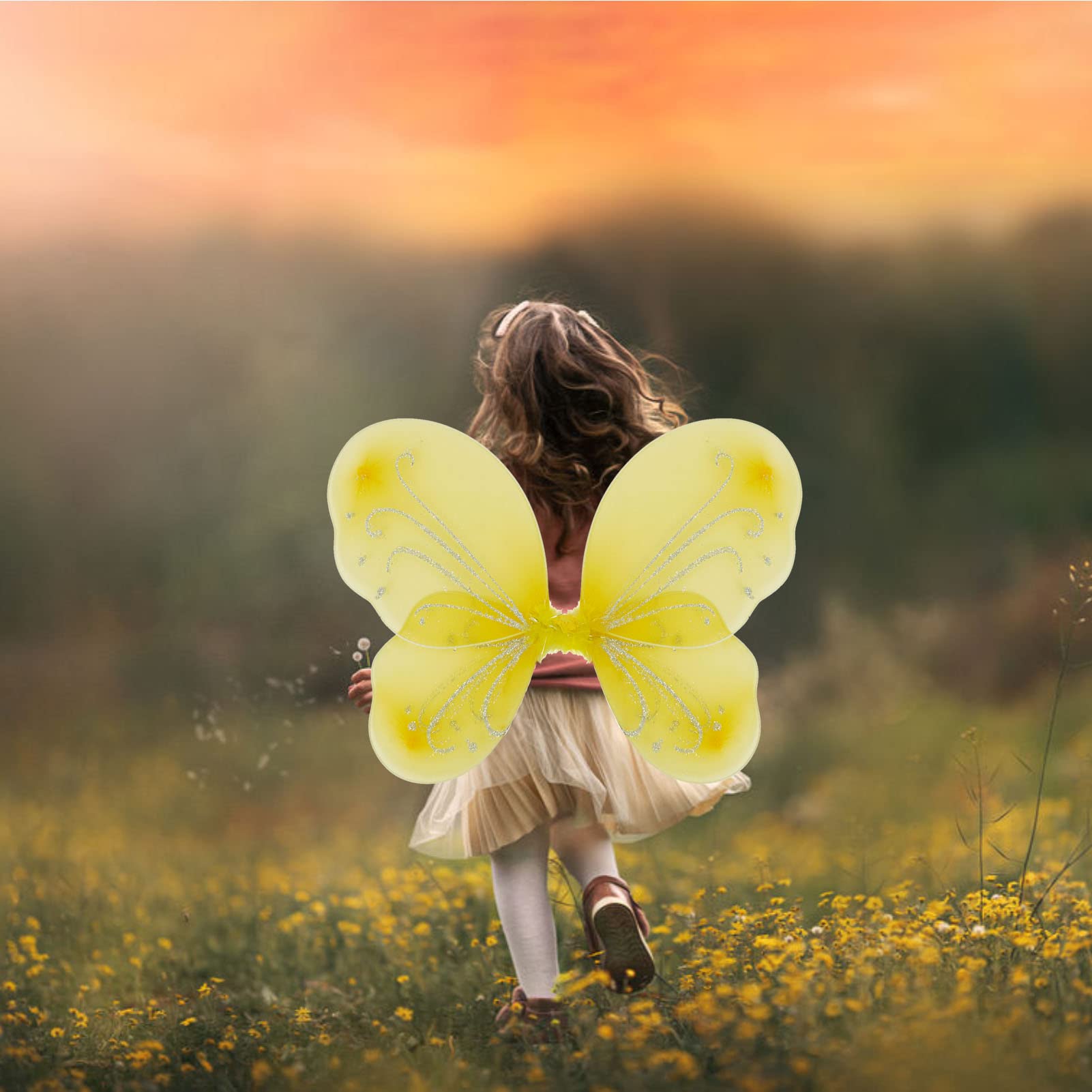 NENMATTE Fairy Wings for Girls – Sparkle Butterfly Angel Wings for Costume Dress-Up