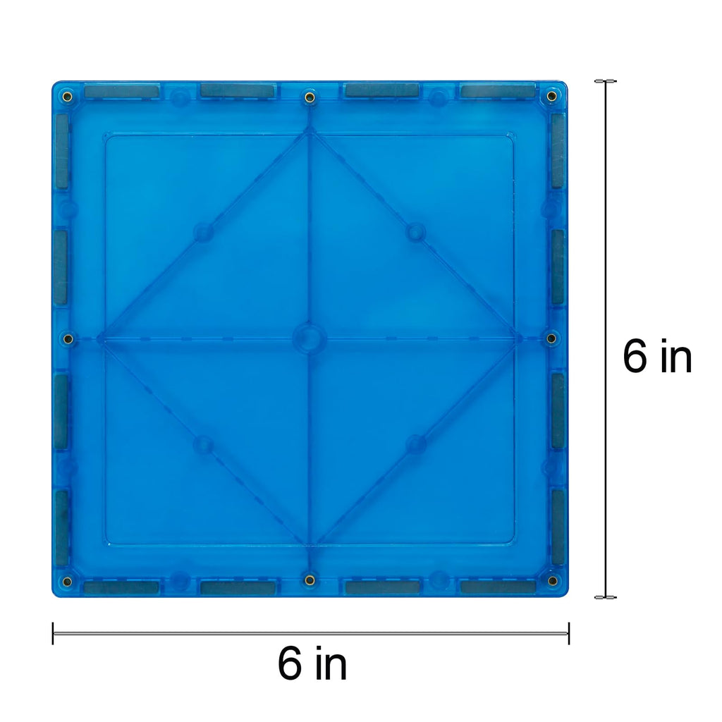 NEOFORMERS Large Magnetic Tiles Set - 6 Piece Square STEM Building Blocks for Kids