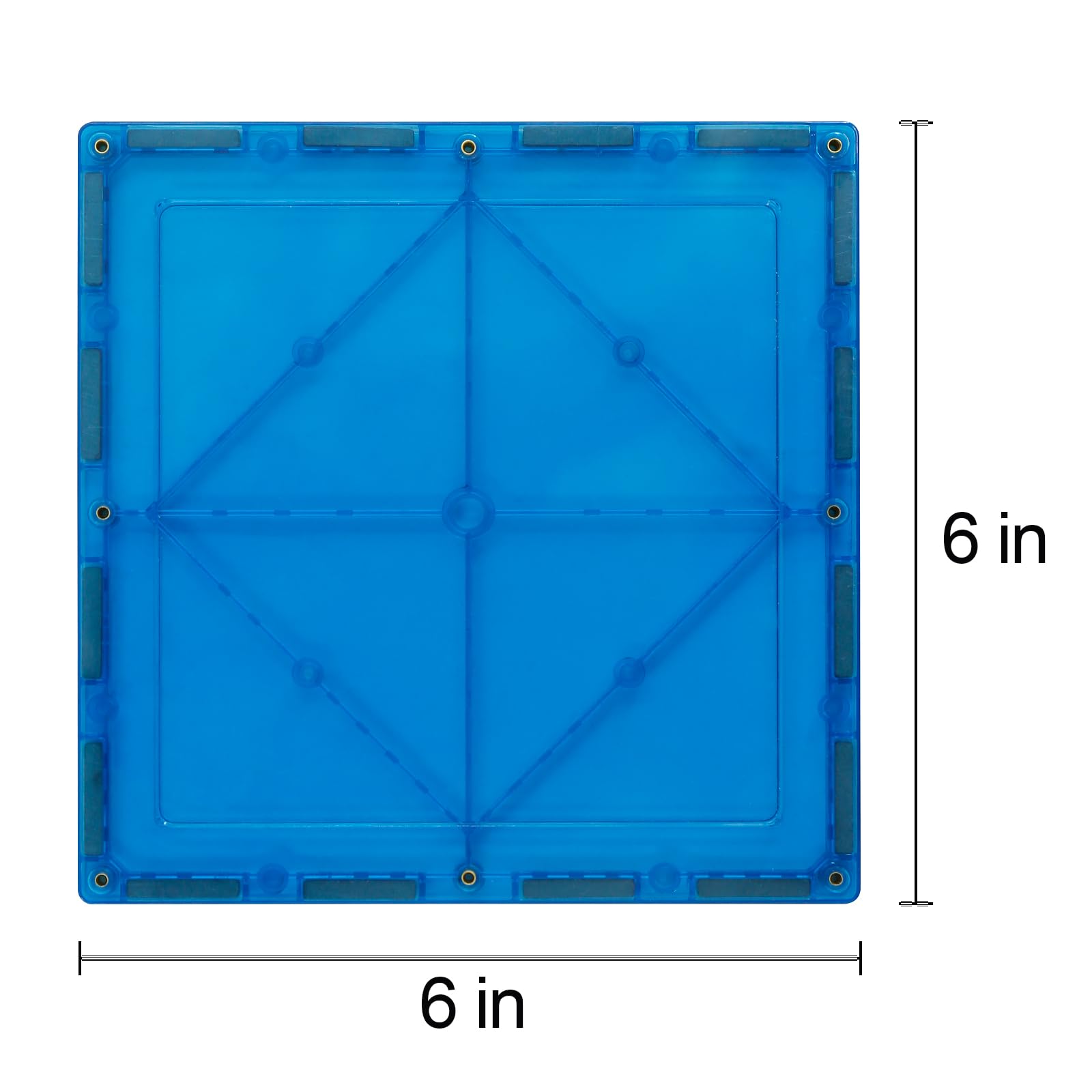 NEOFORMERS Large Magnetic Tiles Set - 6 Piece Square STEM Building Blocks for Kids