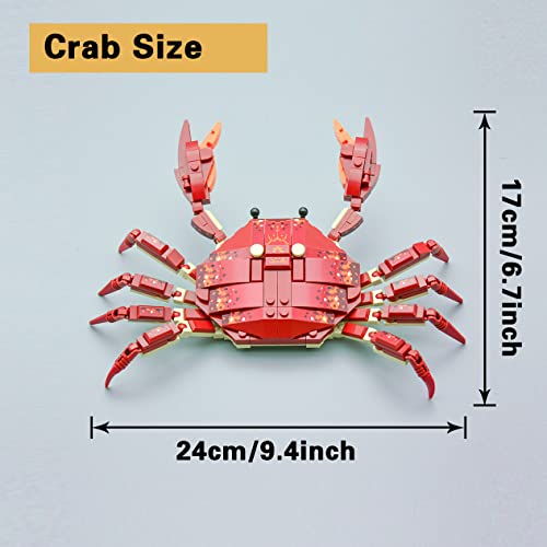 Neomoner Ocean Animal Building Blocks – 242-Piece Crab Set for Kids 6+