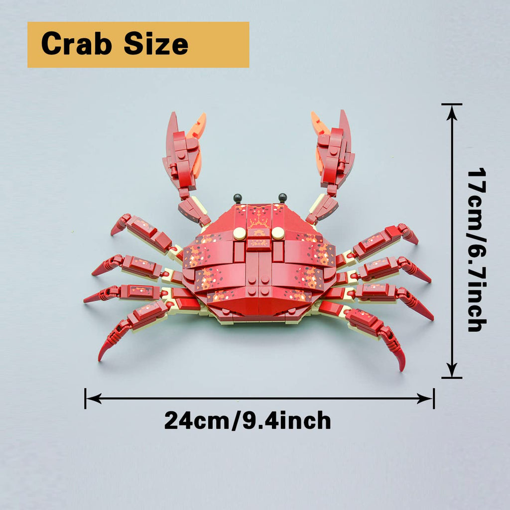 Neomoner Ocean Animal Building Blocks – 242-Piece Crab Set for Kids 6+