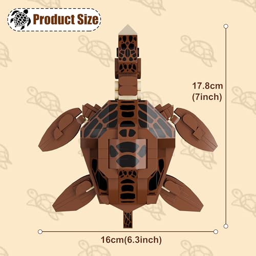 Neomoner Ocean Animal Building Blocks – Sea Turtle 222-Piece 2-in-1 Mecha Building Set for Kids Ages 6 and Up