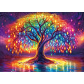 Neon Life Tree 1000 Piece Jigsaw Puzzle – Dust-Free, Eco-Friendly, 27.5x19.7 Inches – Hard Challenge for Adults