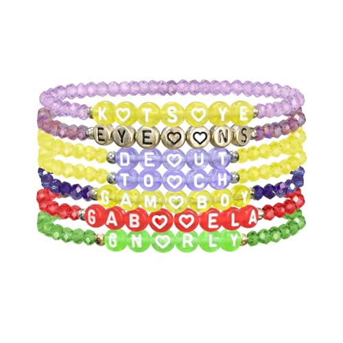 NEOVISTA KATSEYE Inspired Bracelet Set – 7 Colorful Beaded Bracelets for Eyekons, Concert Merch & Fan Gifts