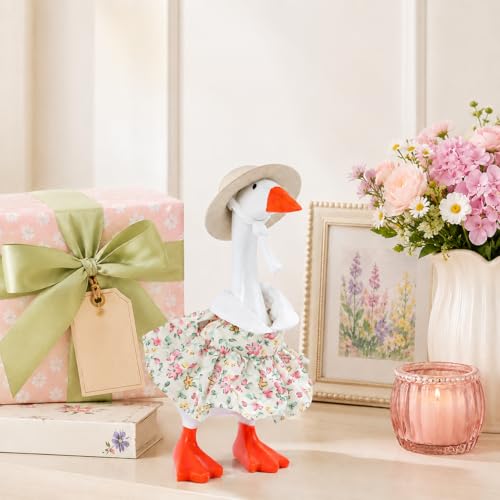 Neowedding 4-Pack Desk Goose Outfits, Floral Dresses & Hats for 7-Inch Magnetic Goose