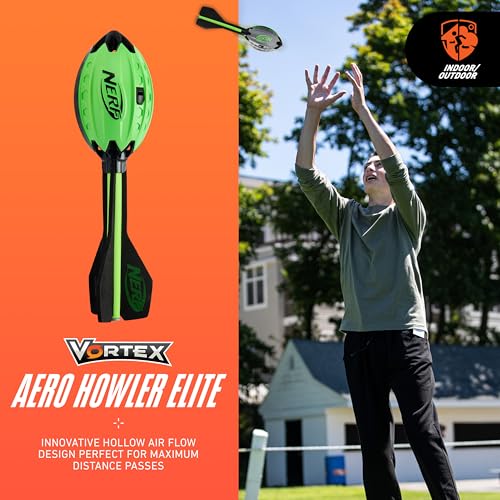 Nerf Aero Howler Foam Football - Whistling Soft Vortex Ball for Long-Distance Throws