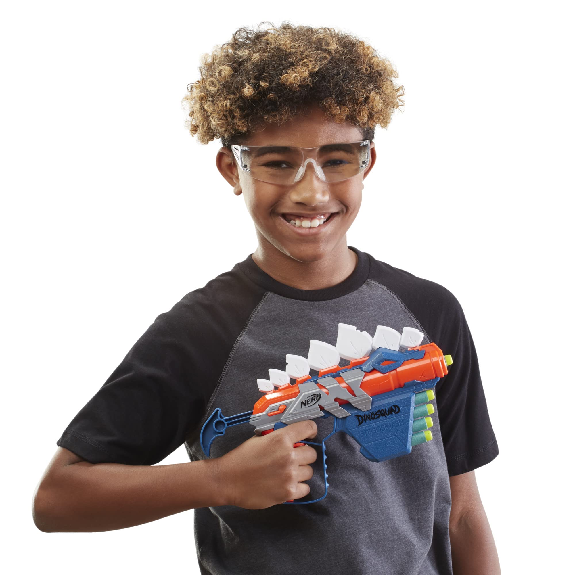 Nerf DinoSquad Stego-Smash Dart Blaster – 5 Darts, Onboard Storage, Pull-Back Priming, Ages 8+