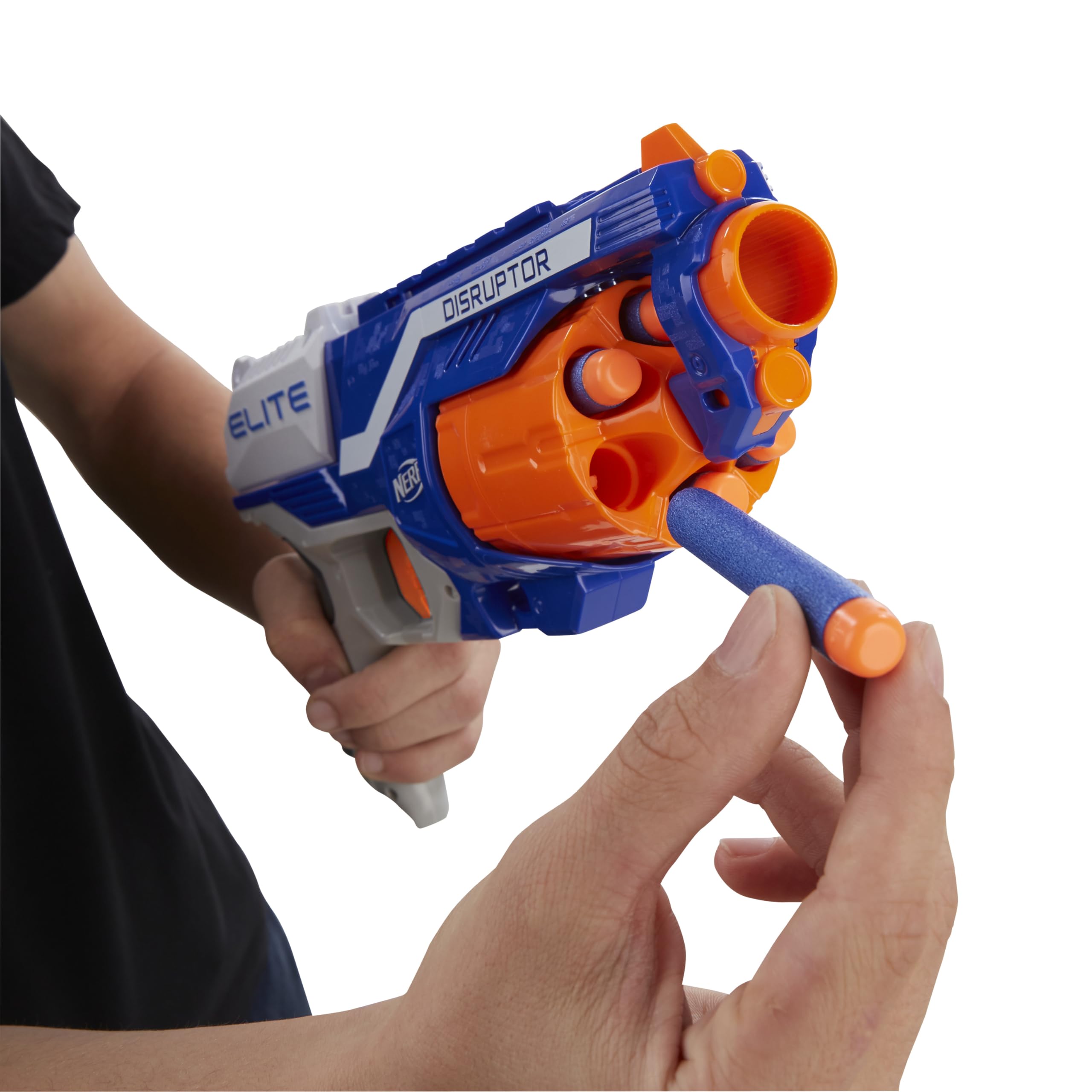 NERF Disruptor Elite Blaster: 6-Dart Slam-Fire Foam Dart Blaster with Rotating Drum (Amazon Exclusive)