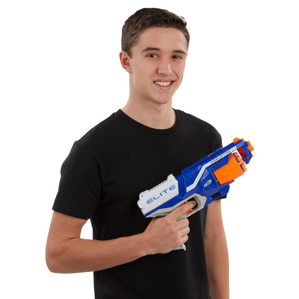 NERF Disruptor Elite Blaster: 6-Dart Slam-Fire Foam Dart Blaster with Rotating Drum (Amazon Exclusive)