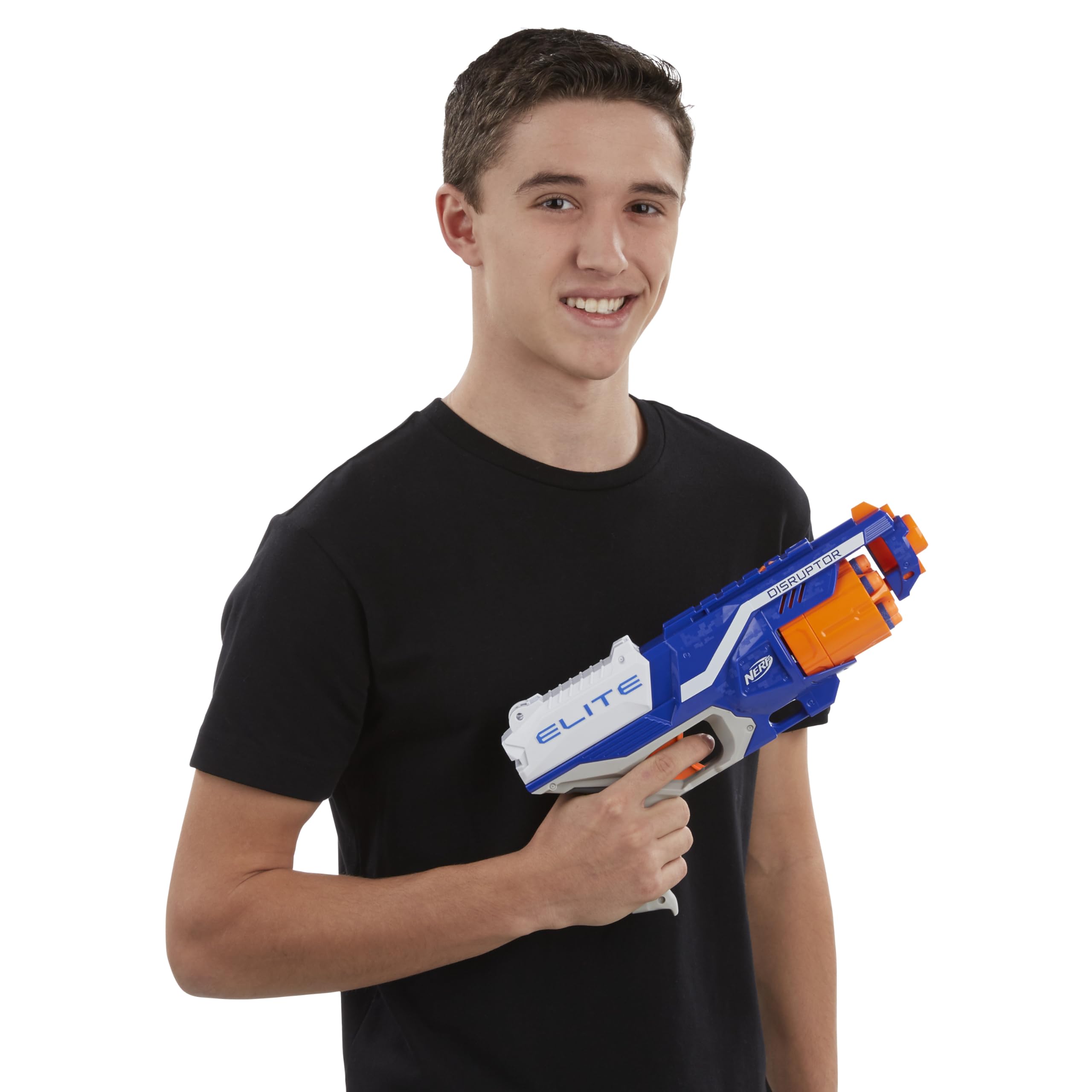NERF Disruptor Elite Blaster: 6-Dart Slam-Fire Foam Dart Blaster with Rotating Drum (Amazon Exclusive)