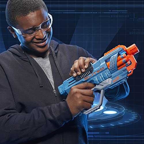 NERF Elite 2.0 Commander RD-6 Blaster – 6-Dart Rotating Drum, Slam Fire, 12 Darts, Ages 8+