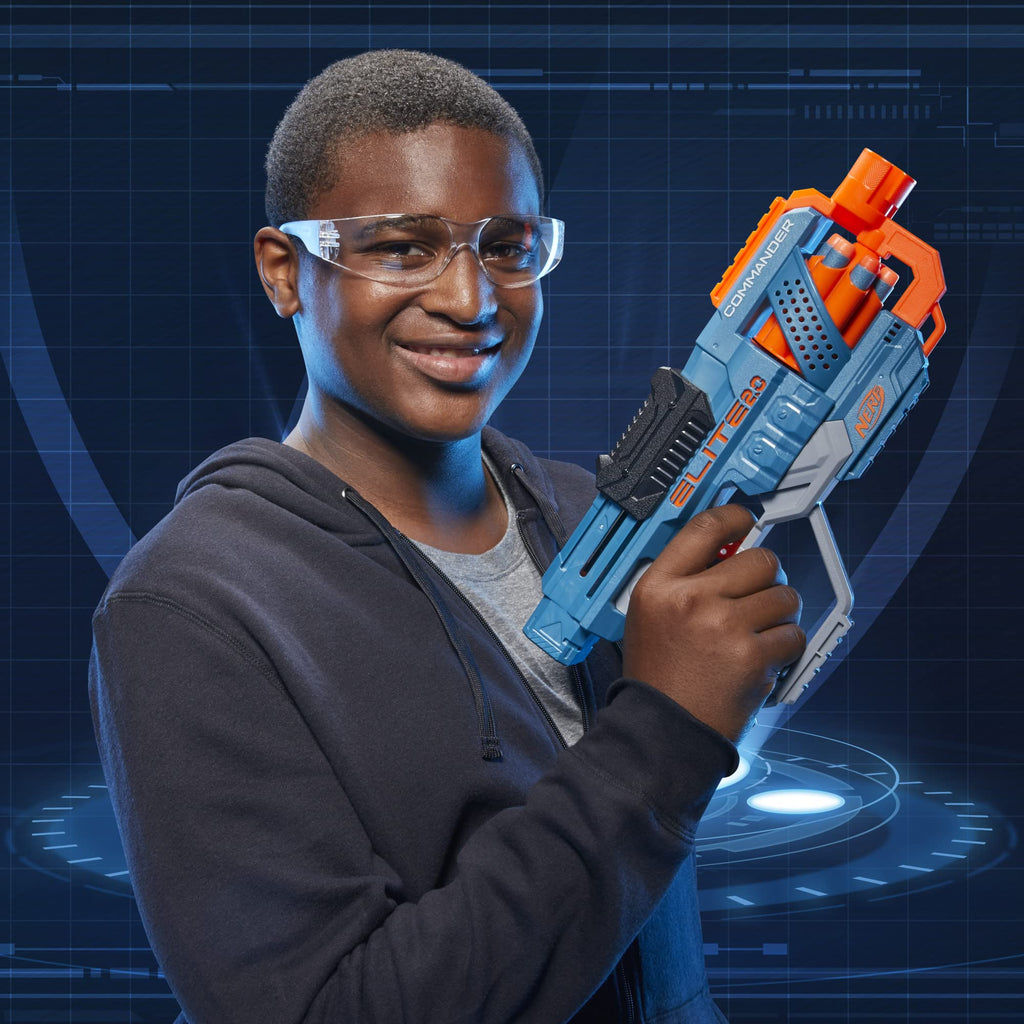 NERF Elite 2.0 Commander RD-6 Blaster – 6-Dart Rotating Drum, Slam Fire, 12 Darts, Ages 8+
