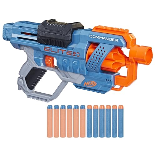 NERF Elite 2.0 Commander RD-6 Blaster – 6-Dart Rotating Drum, Slam Fire, 12 Darts, Ages 8+