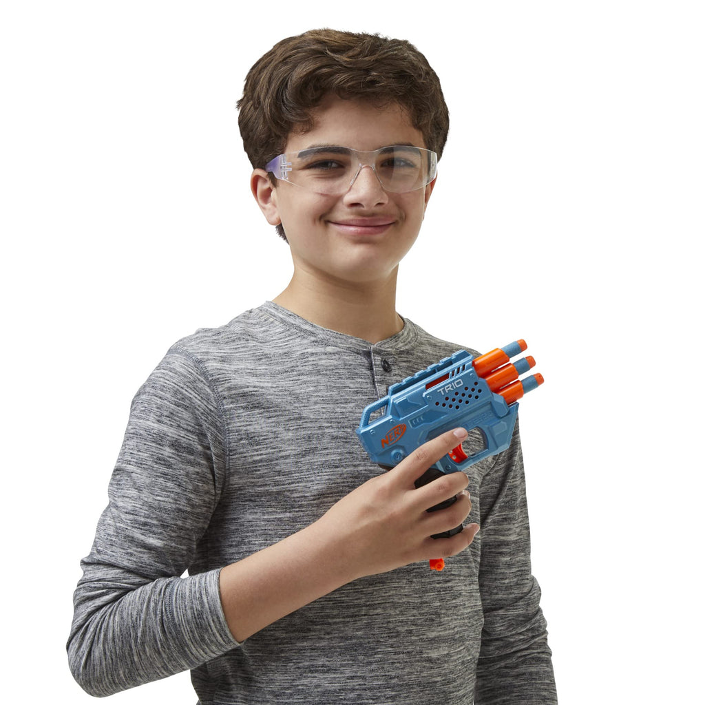 Nerf Elite 2.0 Trio SD-3 Blaster – 3-Barrel Blasting, Tactical Rail, 6 Official Darts