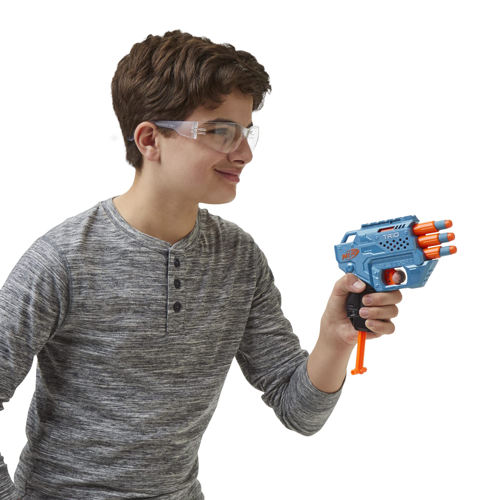 Nerf Elite 2.0 Trio SD-3 Blaster – 3-Barrel Blasting, Tactical Rail, 6 Official Darts