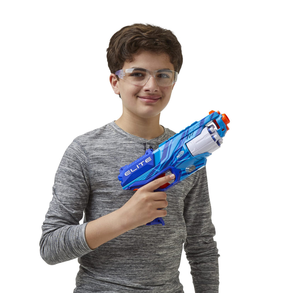 Nerf Elite Disruptor Blaster – 6-Dart Rotating Drum with Slam Fire Action, Blue (Amazon Exclusive)