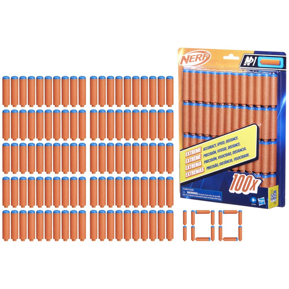Nerf N Series N1 Darts Refill Pack – 100 Darts for N Series Blasters, Outdoor Game Ammo (Amazon Exclusive)