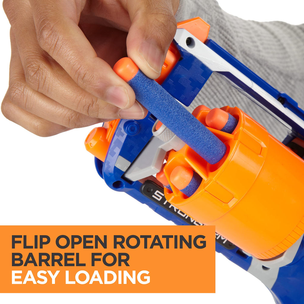NERF N-Strike Elite Strongarm Blaster: 6-Dart Rotating Barrel, Slam-Fire, 90-Foot Range (Amazon Exclusive)