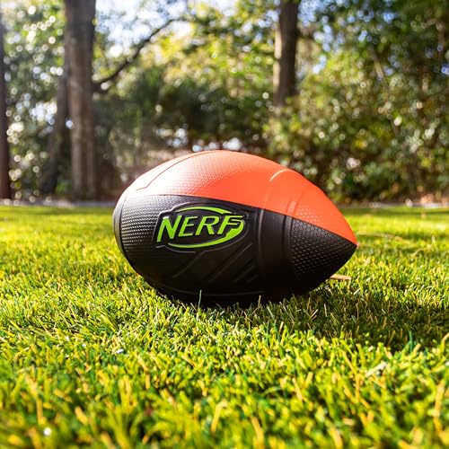NERF Pro Grip Kids Foam Football – 9-Inch Soft Foam Ball for Indoor & Outdoor Play, Red/Black