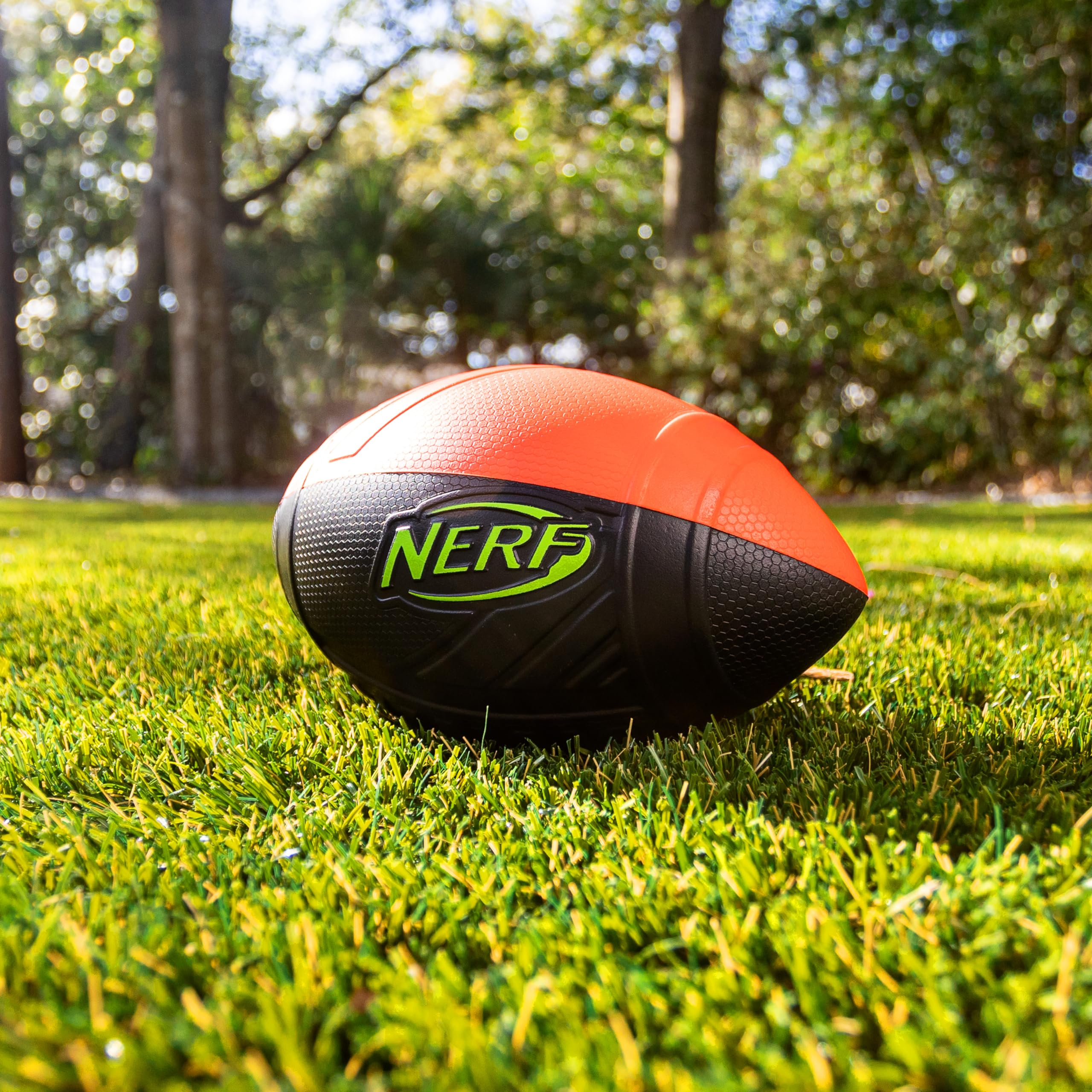 NERF Pro Grip Kids Foam Football – 9-Inch Soft Foam Ball for Indoor & Outdoor Play, Red/Black