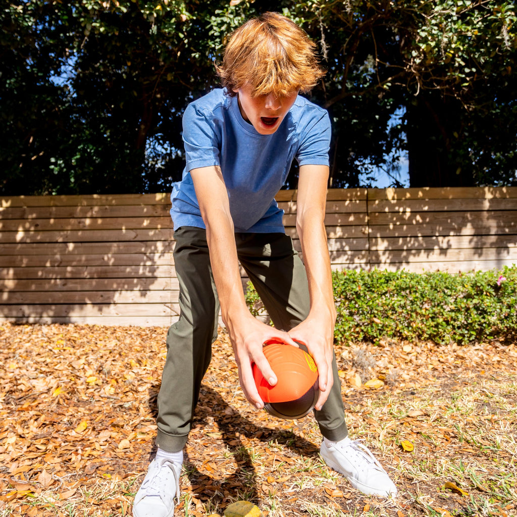 NERF Pro Grip Kids Foam Football – 9-Inch Soft Foam Ball for Indoor & Outdoor Play, Red/Black