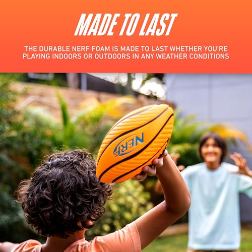 Nerf Spiral Grip Mini Foam Football for Kids – 8.5" Soft Junior Ball