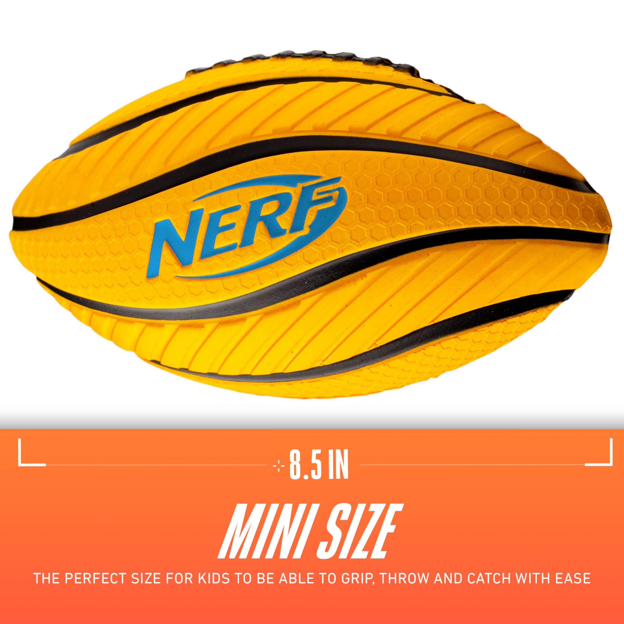 Nerf Spiral Grip Mini Foam Football for Kids – 8.5" Soft Junior Ball