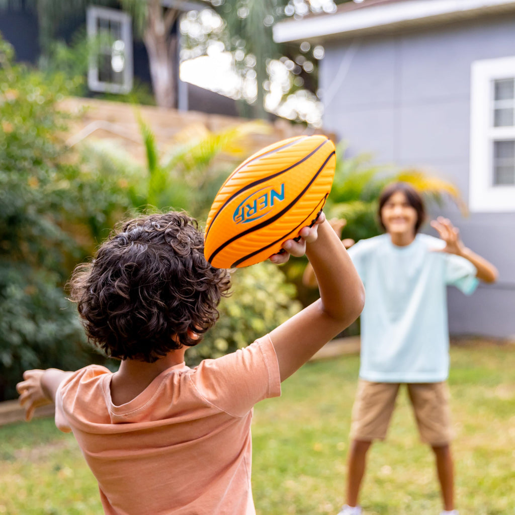 Nerf Spiral Grip Mini Foam Football for Kids – 8.5" Soft Junior Ball
