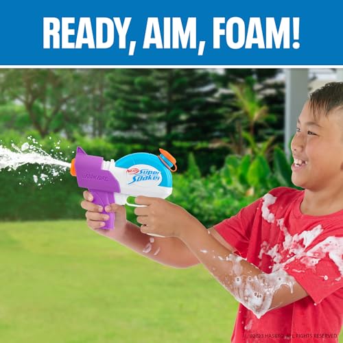 NERF Super Soaker Foam Fury Blaster – Foam and Water Blaster with 15-Foot Range