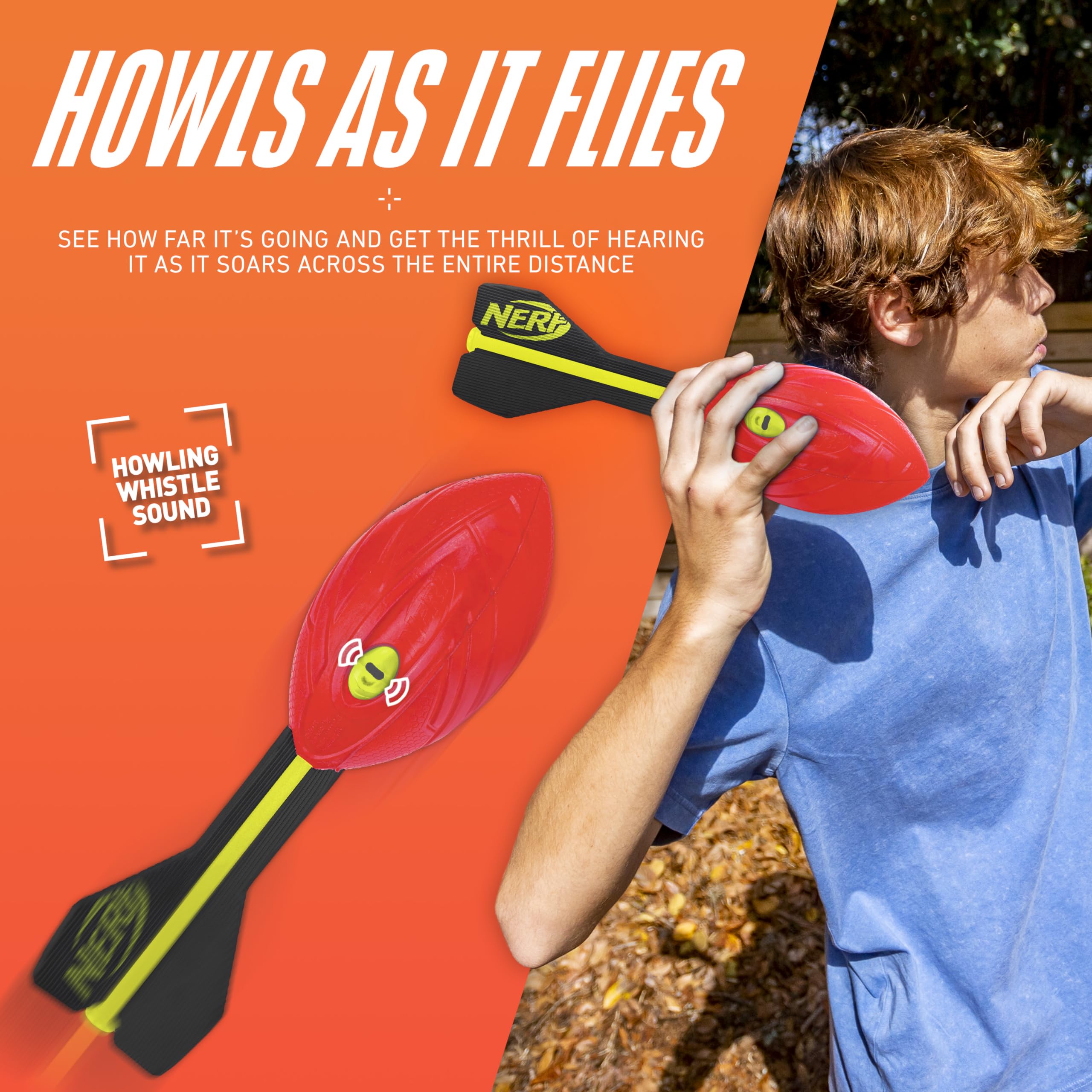 Nerf Vortex Aero Howler Foam Football - Whistling Long-Distance Toy Football for Indoor & Outdoor Play