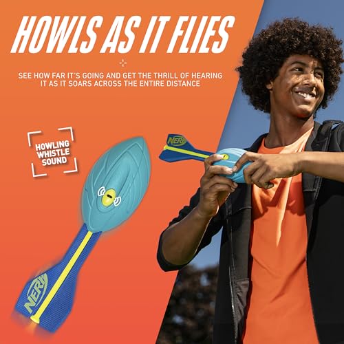 Nerf Vortex Aero Howler Neon Foam Football – Whistling Long-Distance Passes with Easy Grip, Indoor & Outdoor Play (Amazon Exclusive)