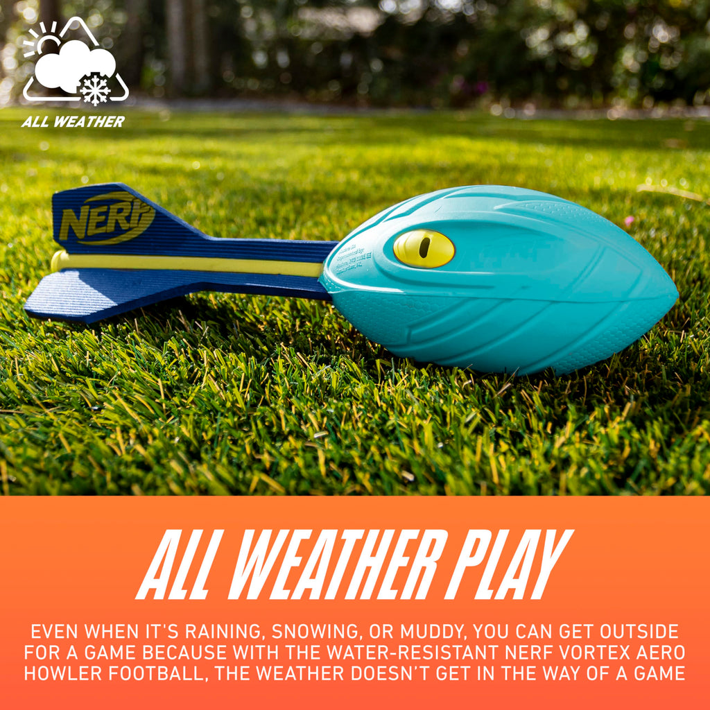 Nerf Vortex Aero Howler Neon Foam Football – Whistling Long-Distance Passes with Easy Grip, Indoor & Outdoor Play (Amazon Exclusive)