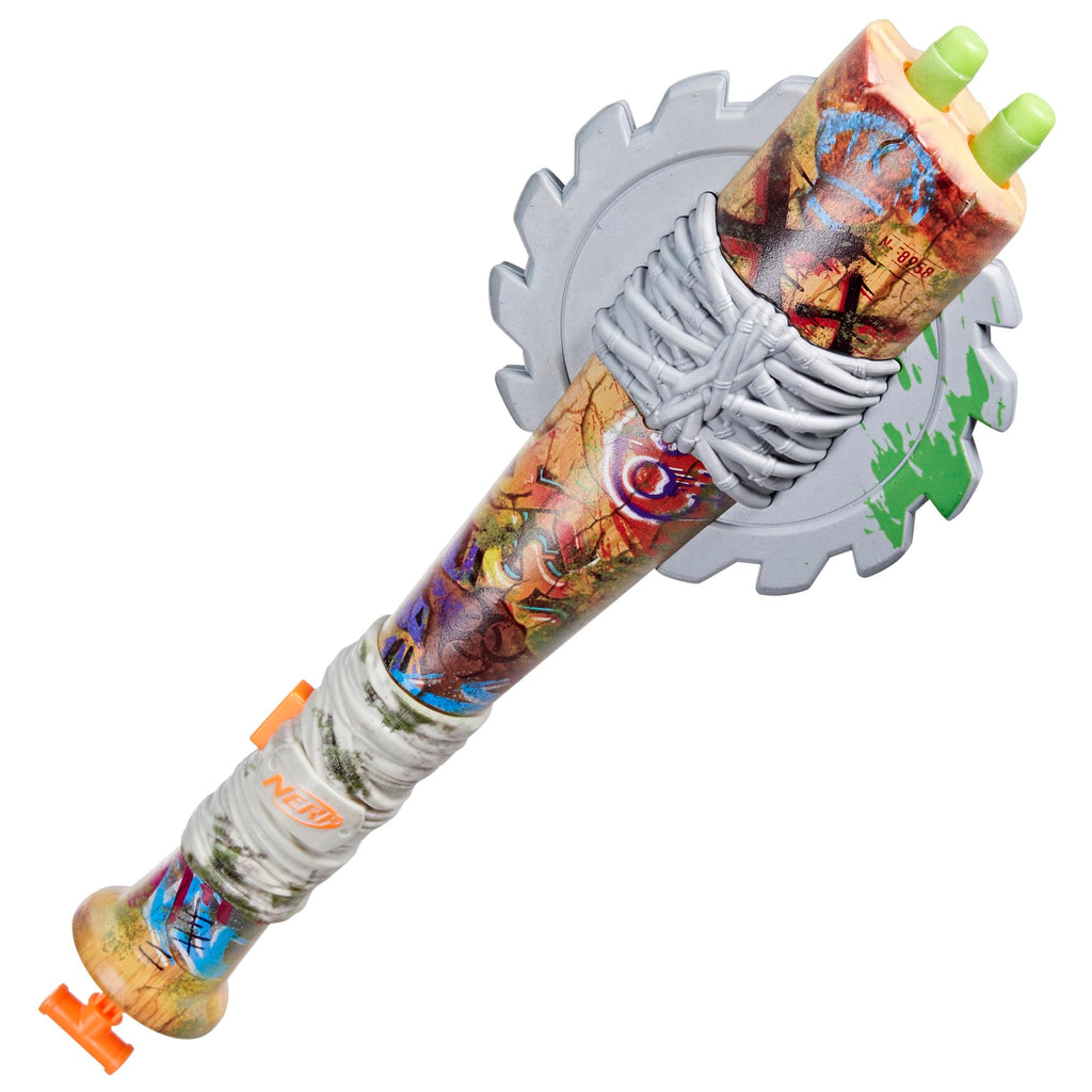 Nerf Zombie Strikeout Dart Blaster – 2-Dart Bat with 8 Elite Darts, Pull Back Priming, Ages 8+ (Amazon Exclusive)
