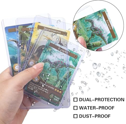 NESSDOVE 200 Pack Card Toploaders 3x4 35pt + 100 Penny Sleeves - Blue Hard Plastic Protectors