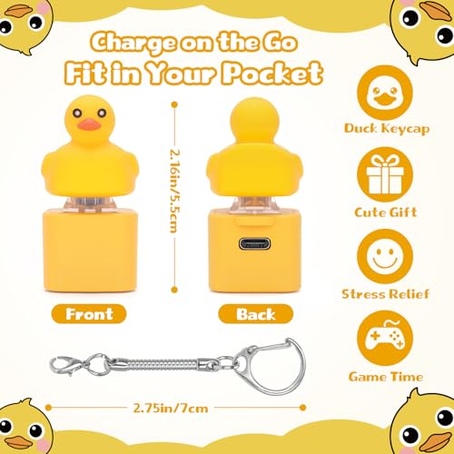 Netholid Duck Keyboard Fidget Clicker Keychain – Quacking Sound, LED Light, Rechargeable