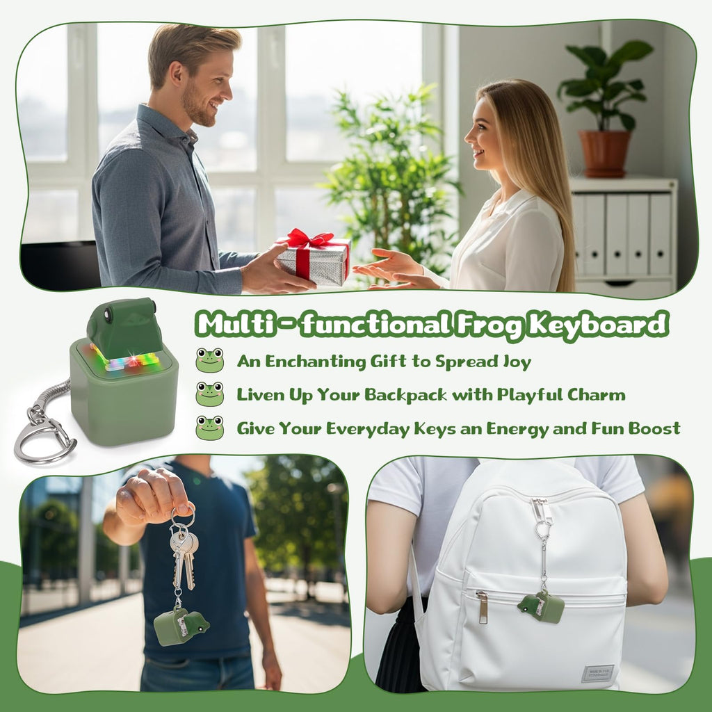 Netholid Frog Keyboard Clicker – Croaking Sound Fidget Toy with LED Light & Keychain